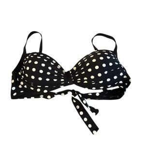 Coco Reef Black White Polka Dot  36-38 E Cup Swim Top Bikini UWIRE